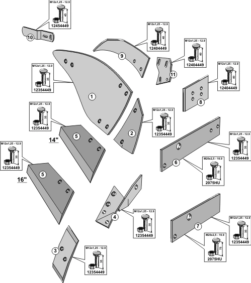 Explosionszeichnung Överum Pflugkörper Typ UC